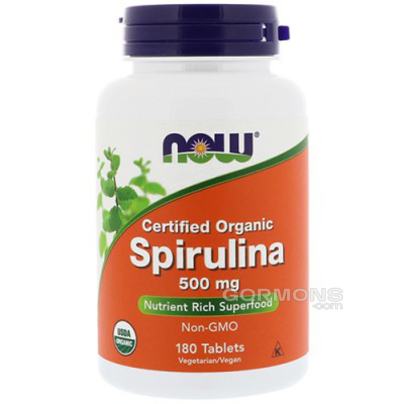 Спіруліна NOW Foods Spirulina 500mg 200 tablets