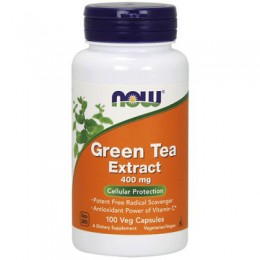 Вітаміни NOW Foods Green Tea Extract 400mg caps 100