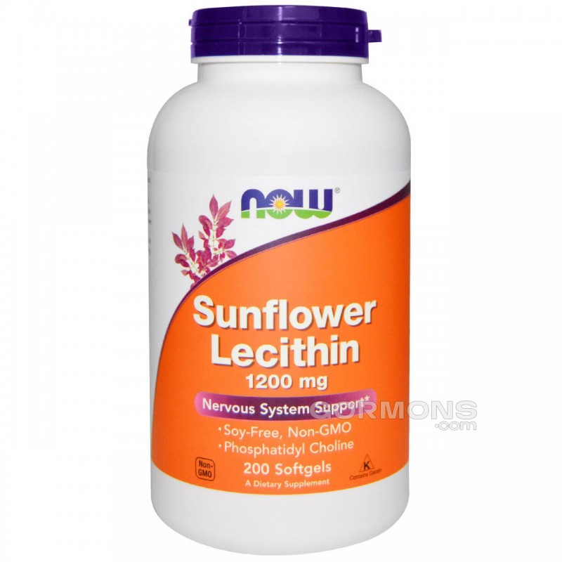 Соняшниковий лецитин NOW Foods Sunflower Lecithin 1200mg 200 softgels