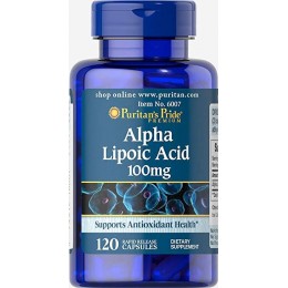 Антиоксидант, поліпшення метаболізму Puritan's Pride Alpha Lipoic Acid 100 mg 120 caps