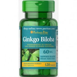 Гінкго Гибола Puritan's Pride Ginkgo Biloba Standardized Extract 60 mg 120 caps