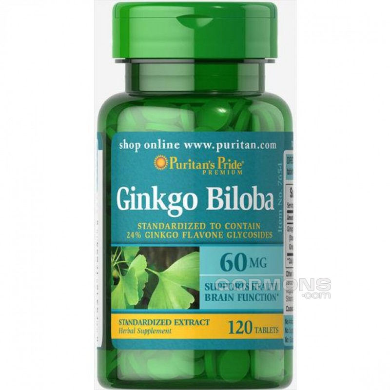 Гинкго Гибола Puritan's Pride Ginkgo Biloba Standardized Extract 60 mg 120 caps