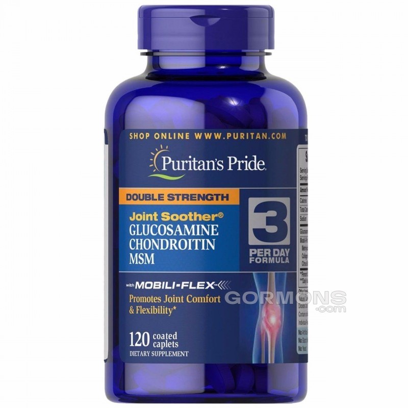 Хондропротектор Puritan's Pride Glucosamine Chondroitin MSM Double Strength 120 tabs