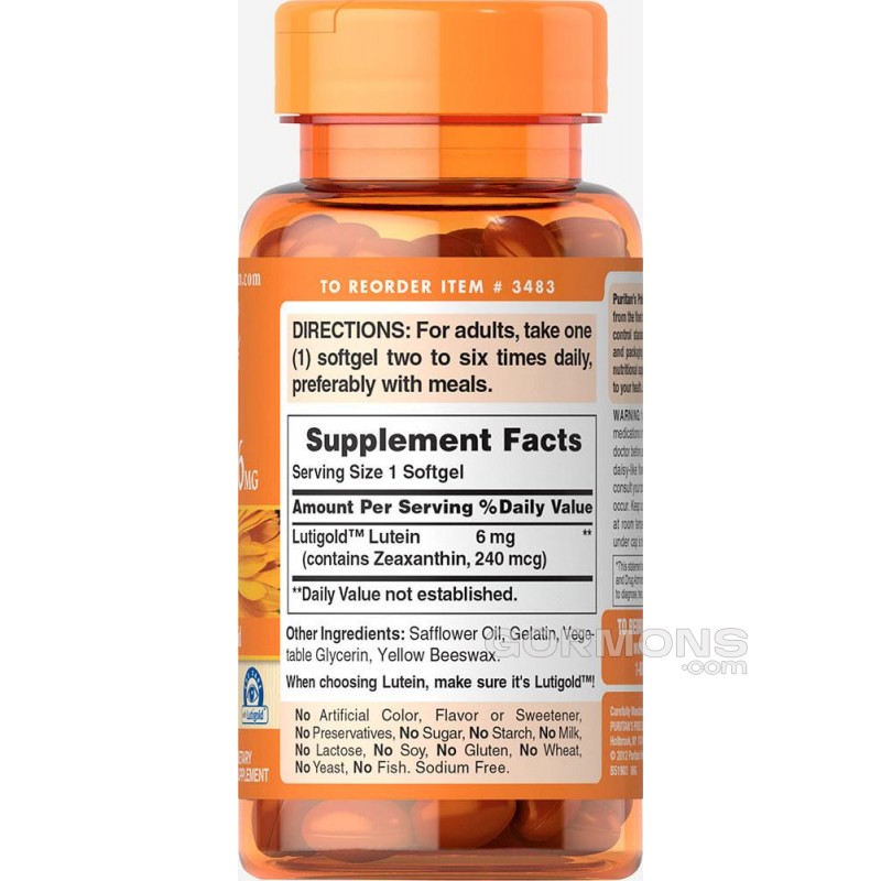 Здоров'я очей Puritan's Pride Lutein 6mg 200 caps