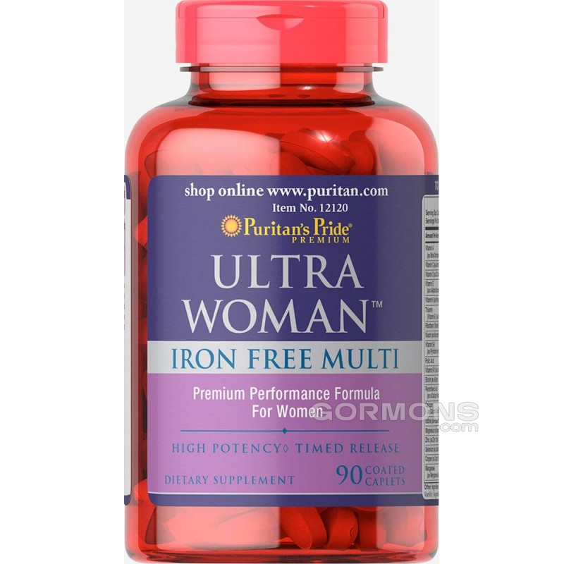 Вітаміни для жінок Puritan's Pride Ultra Woman Daily Multi Iron Free 90 caps