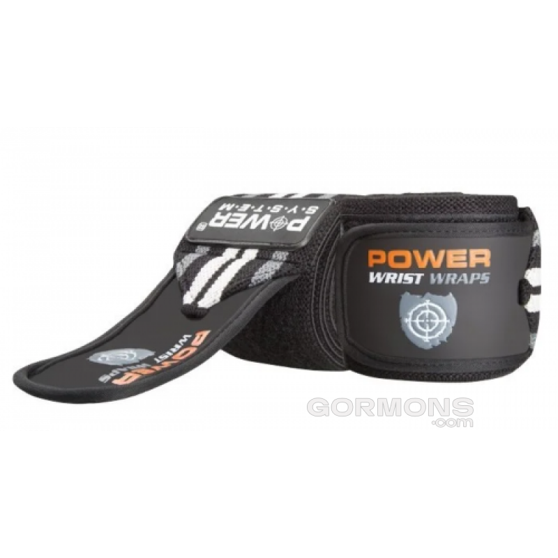 Power System Кистьові бинти Wrist Wraps PS-3500 Grey/Black
