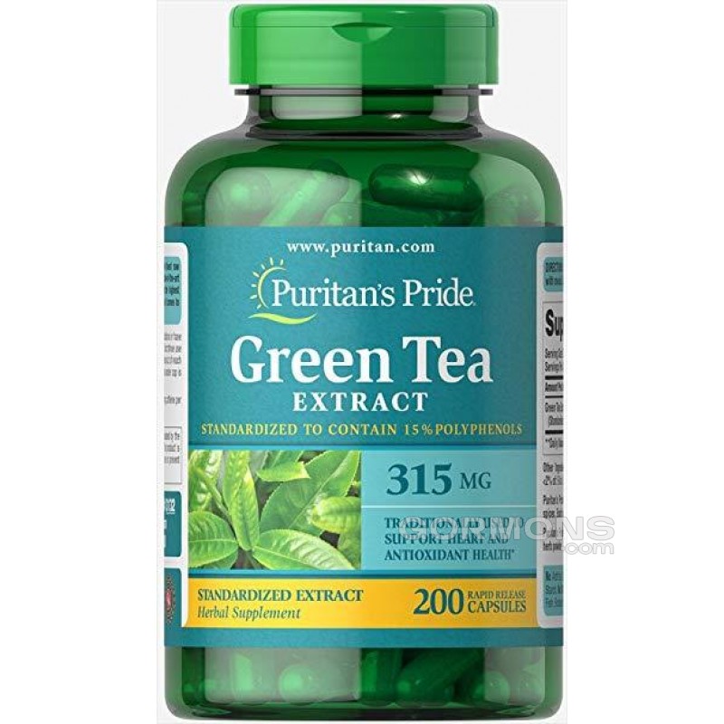 Екстракт Зеленого Чаю Puritan's Pride Green Tea Standardized Extract 315 mg 100 caps