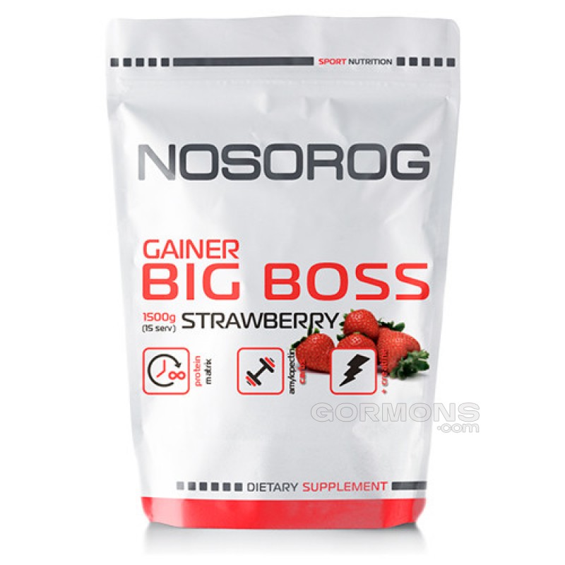 Гейнер Nosorog Big Boss Gainer полуниця, 1500 г