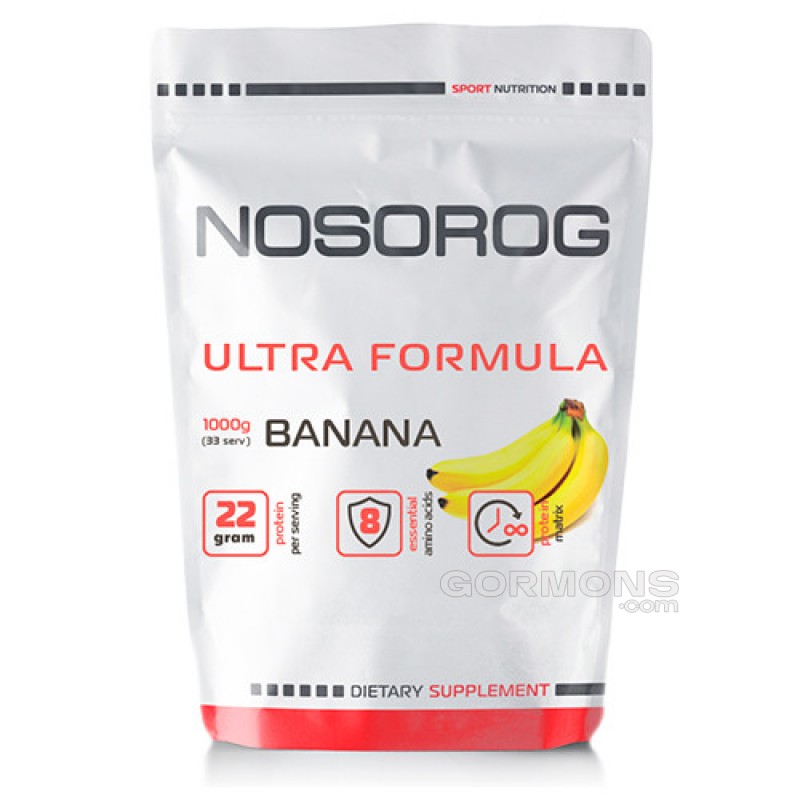Протеїн (суміш сироватковий, казеїн, альбумін) Nosorog Ultra Formula банан, 1 кг