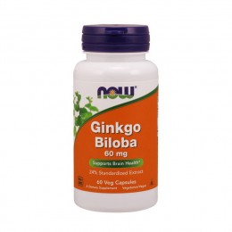 Покращує мозковий кровообіг NOW Foods Ginkgo Biloba 60mg caps 60