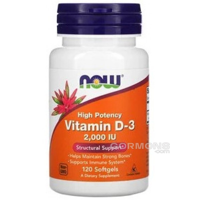 Витамины NOW Foods Vitamin D3 2000 ME - 120 софт гель