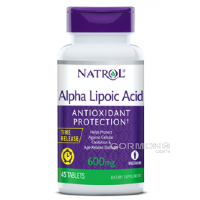Сжигание жира, антиоксидант Natrol ALA 600mg T/R - 45 капс