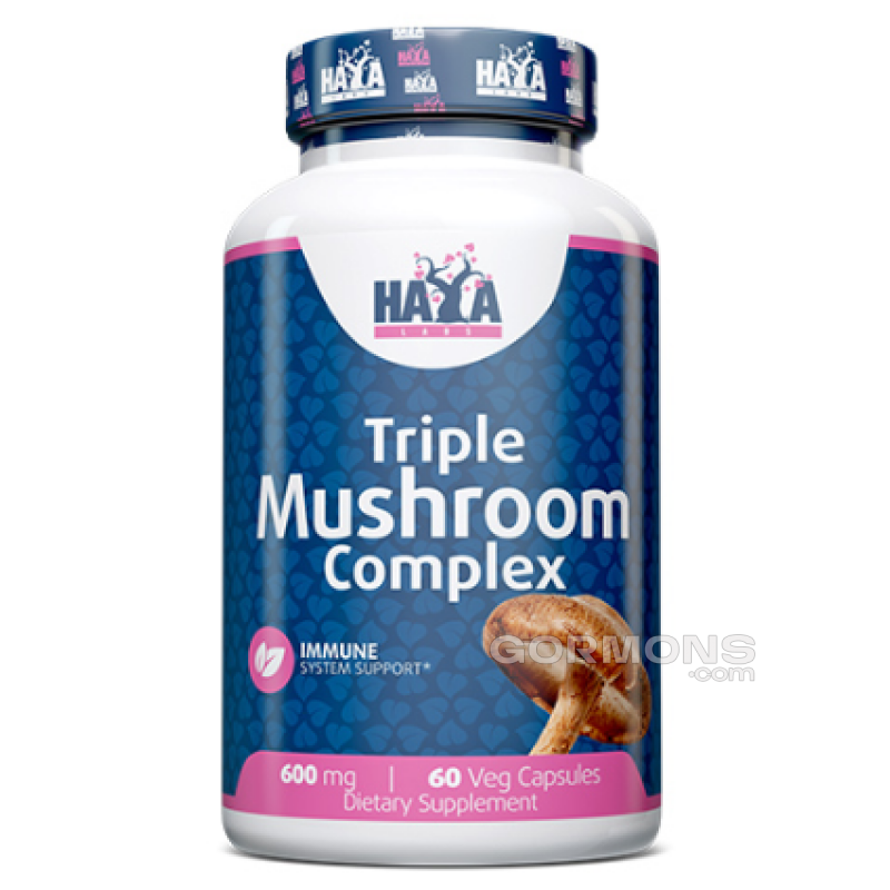 Есктракти грибів шиитаке, майтаке и рейши 3 в 1 Haya Labs Triple Mushroom Complex - 60 веган капс