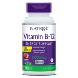 Вітамін Б-12 Natrol Vitamin B-12 5000 mcg F/D Straw — 100 таб