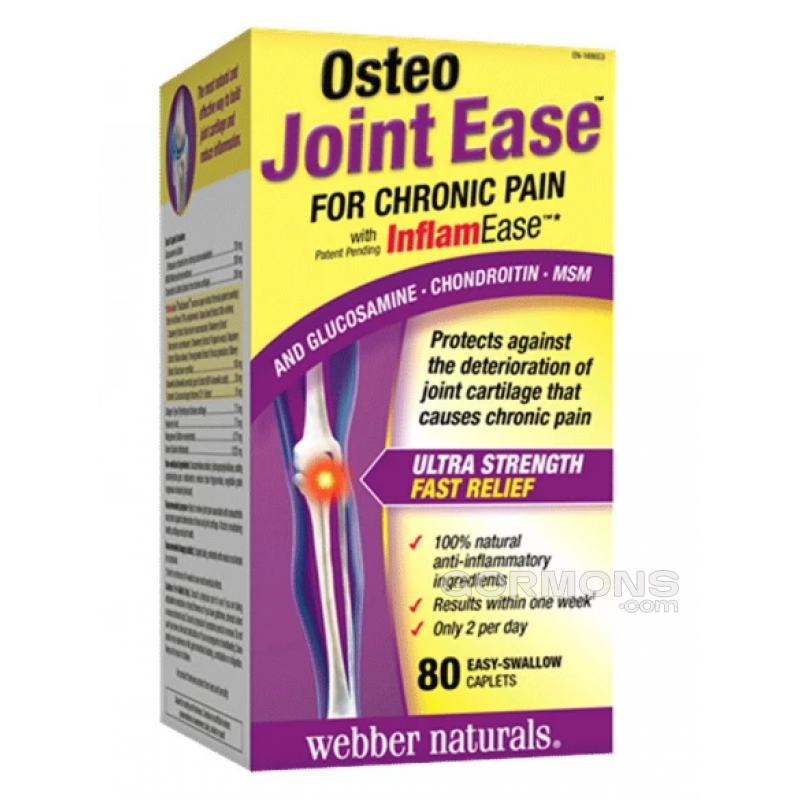 Хондропротектор Webber Naturals Osteo Joint Ease + InflamEase +Gl.+Ch.+MSM (80 caplets)