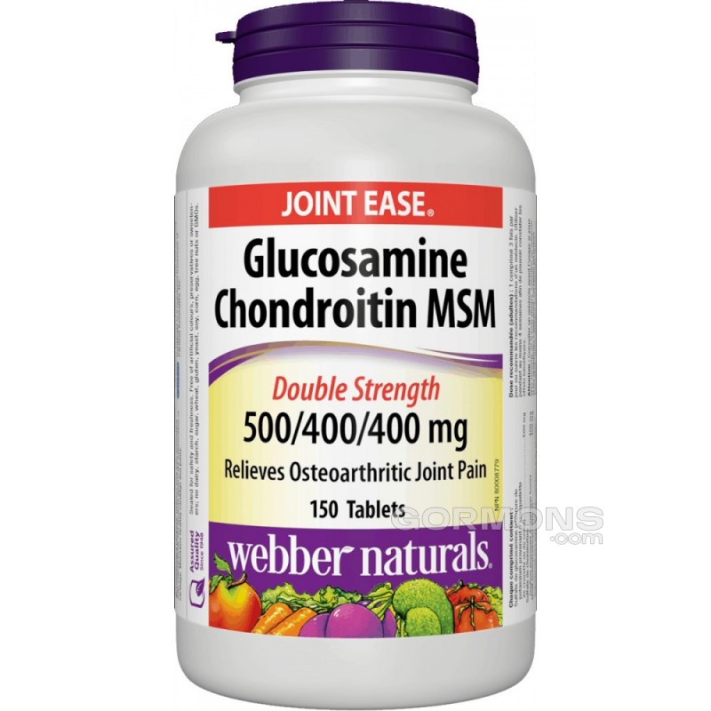 Хондропротектор Webber Naturals - Glucosamine Chondroitin MSM D. S. 500/400/400mg (120 tabs)