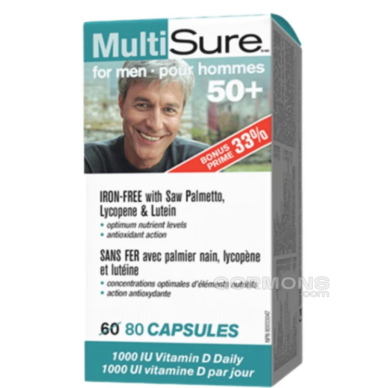 Вітаміни для чоловіків Webber Naturals - Multsure for men 50+ 80 капс