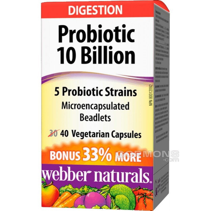 Пробиотики Webber Naturals - Probiotic 10 Billion (40 cap)
