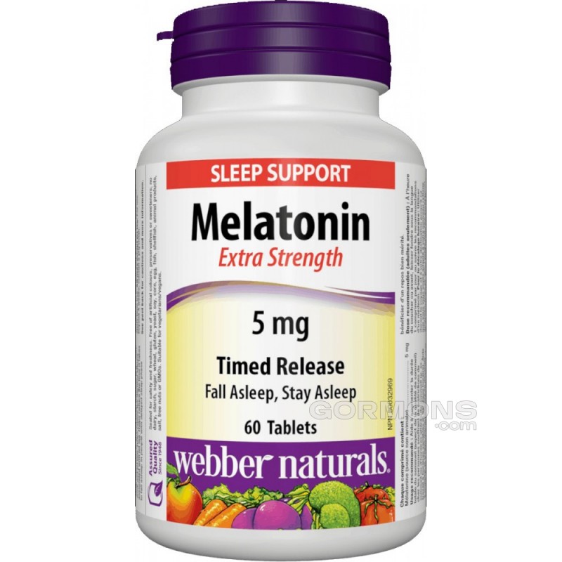 Мелатонін Webber Naturals - Melatonin E. S. 5mg (60 tabs)