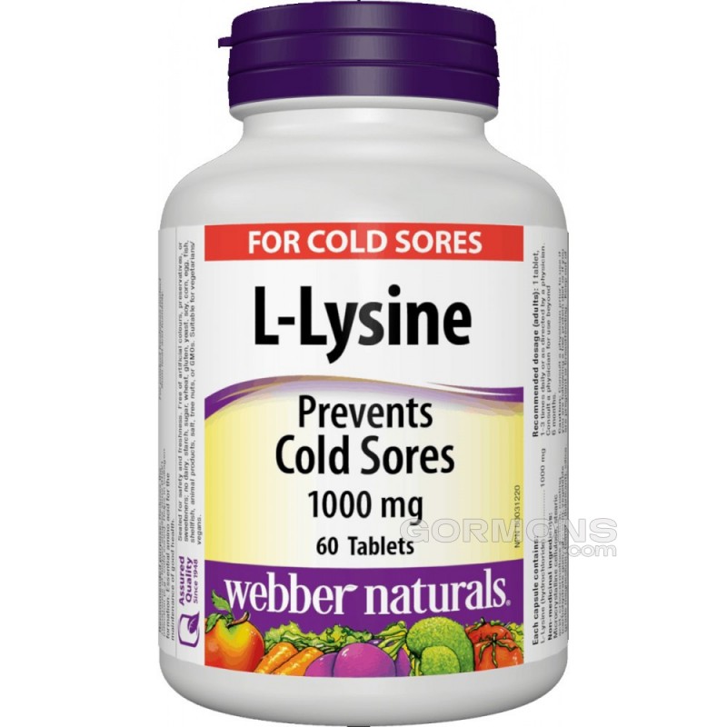 Амінокислоти Webber Naturals — L-Lysine 1000mg (60 tabs)