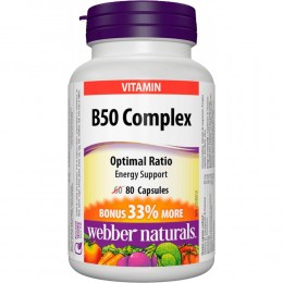 Вітамін Б комплекс Webber Naturals B-50 Complex (60+20 capsules) — збалансований комплекс вітамінів Б