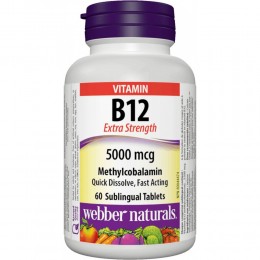Витамин Б12 Webber Naturals - B12 5000mcg (60 tabs)