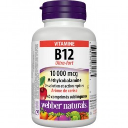 Вітамін Б12 Webber Naturals - B12 Ultra-Strength 10mg Cherry (40 tabs)