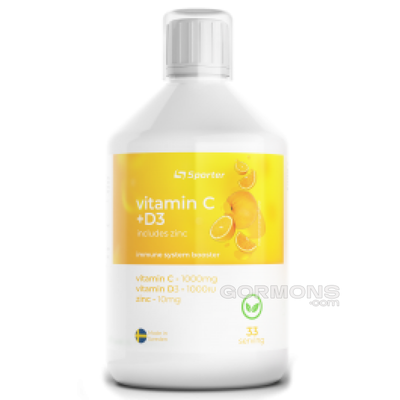 Вітамін Ц+Д Sporter Mega Vitamin C + D3 - 500 мл