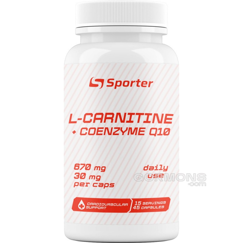 Жироспалювач Sporter L-carnitine 670мг + CoQ10 30 мг 45 капс