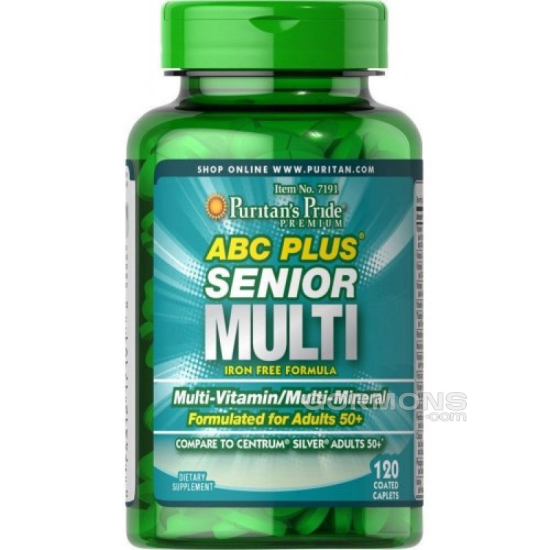 Мультивитамины и минералы 50+ без железа ABC PLUS Senior Multivitamin 120tabs