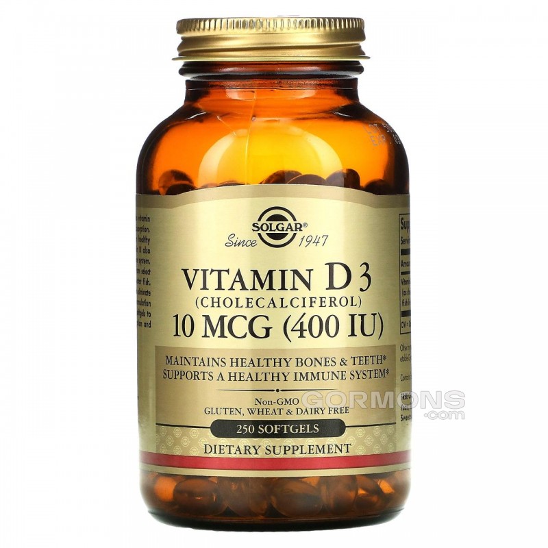 Вітамін Д3 Solgar Vit D 400 IU - 250 softgels