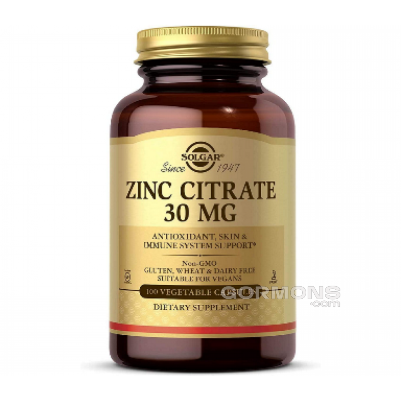 Цинк Solgar Zinc Citrate 30 mg - 100 caps
