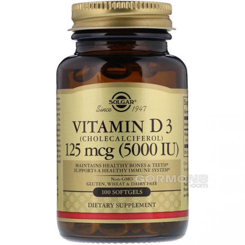 Вітамін Д3 Solgar Vit D3 5000 IU - 100 softgels