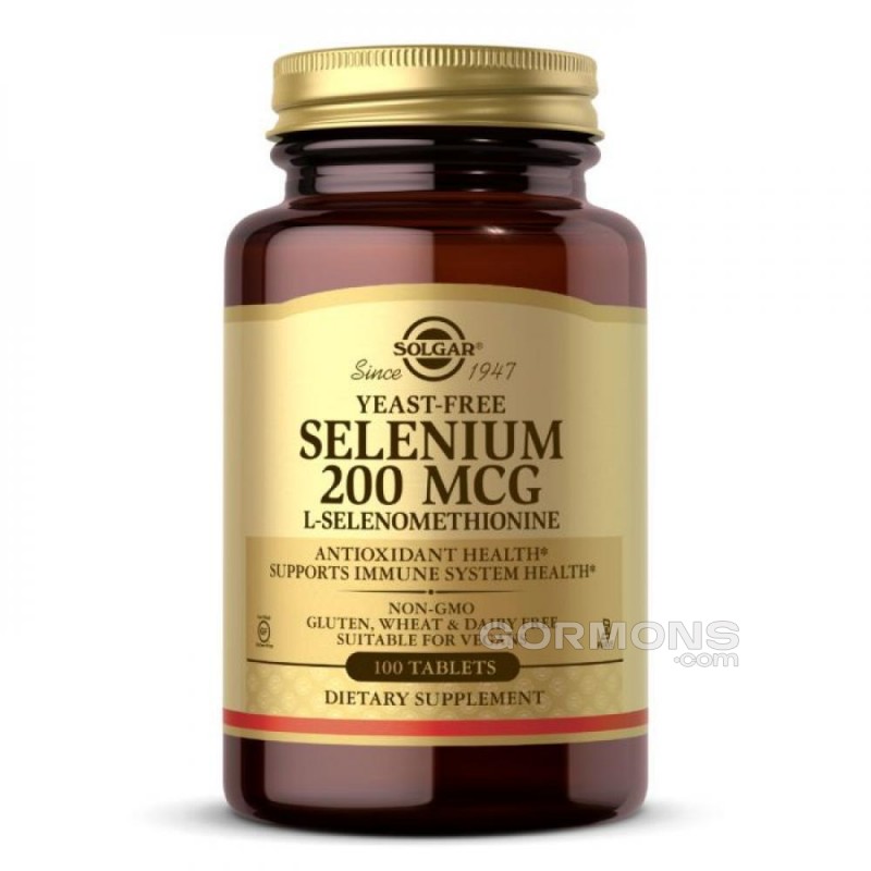 Селен Solgar Yeast Free Selenium 200 mcg - 100 tab