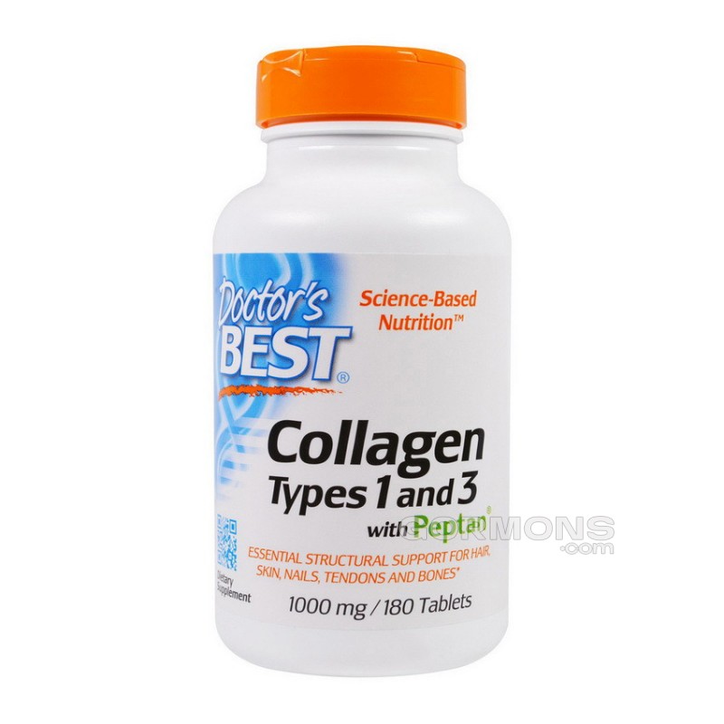 Коллаген Doctor's BEST Collagen Types 1&3 1000 mg with Vitamin C 180 tab