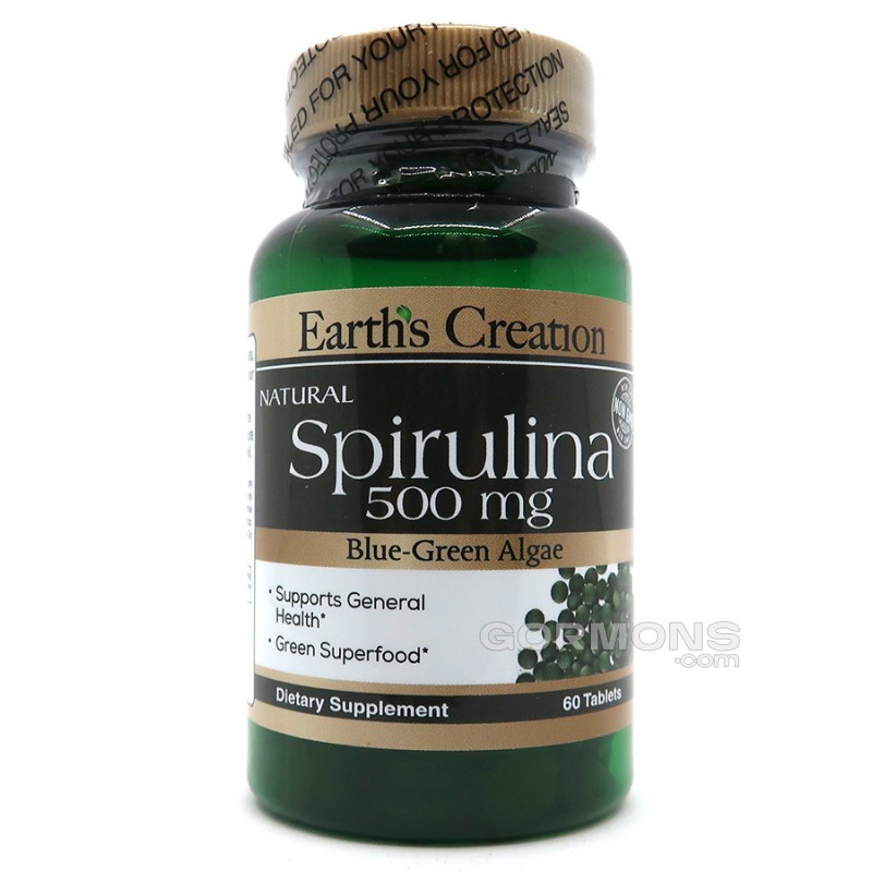 Спіруліна Earths Creation Spirulina 500 mg - 60 таб