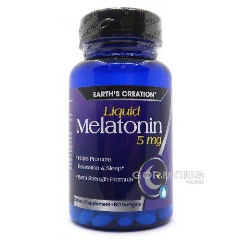 Улучшение сна Earths Creation Melatonin 5 mg - 60 софт гель