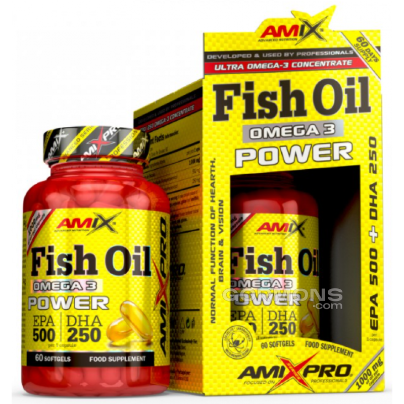 Риб'ячий жир Amix Pro Fish Oil Omega 3 ( 500mg/250mg ) - 60 софт гель