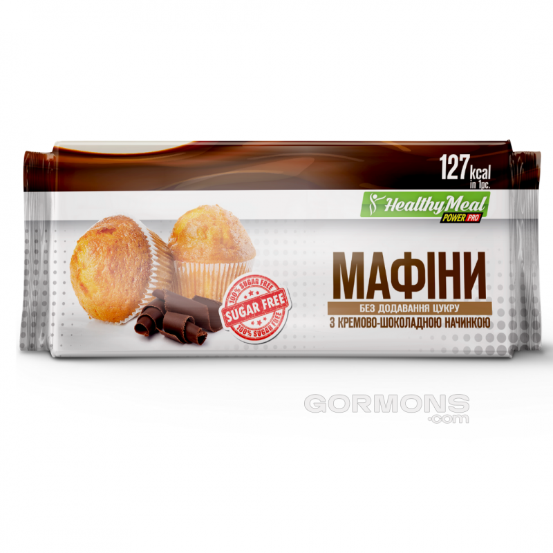 Мафіни Power Pro з кремово шоколадною начинкою 20 упаковок по 2 шт без цукру