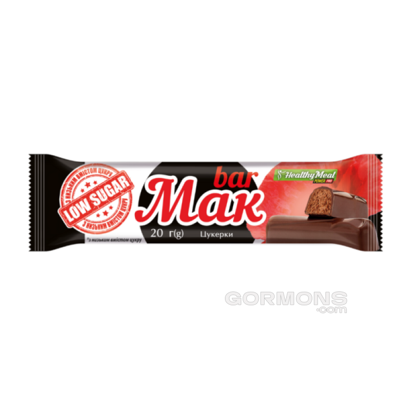 Цукерки Power Pro Mac Bar 20шт х 20 грам без цукру