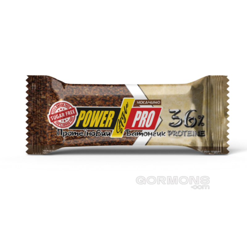 Power Pro Протеїновий батончик 36% мокачино без цукру 60 м, 20 шт