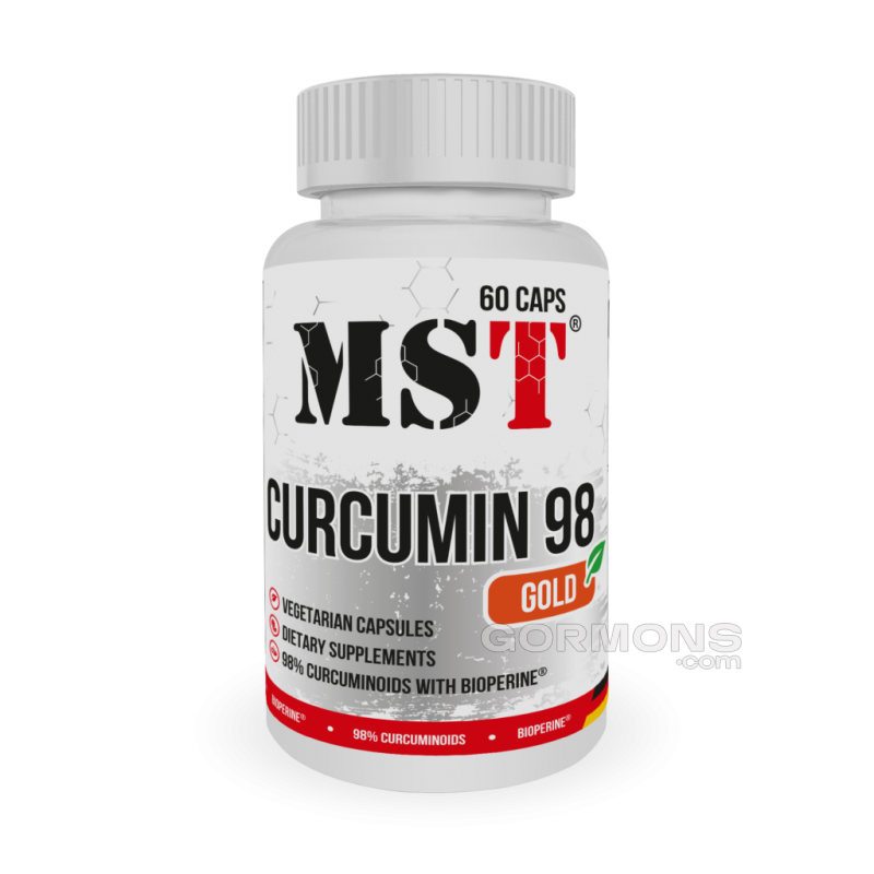 Антиоксидант куркумін з чорним перцем MST Curcumin 98% GOLD 60 caps