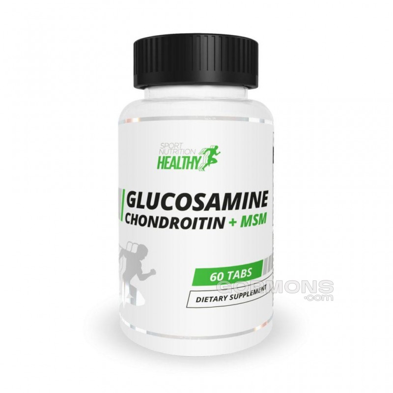 Для суглобів і зв’язок Healthy by MST Glucosamine Chondroitin + MSM 60 таблеток