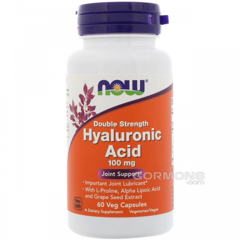 Гіалуронова кислота NOW Foods Hyaluronic Acid 100mg 60 caps