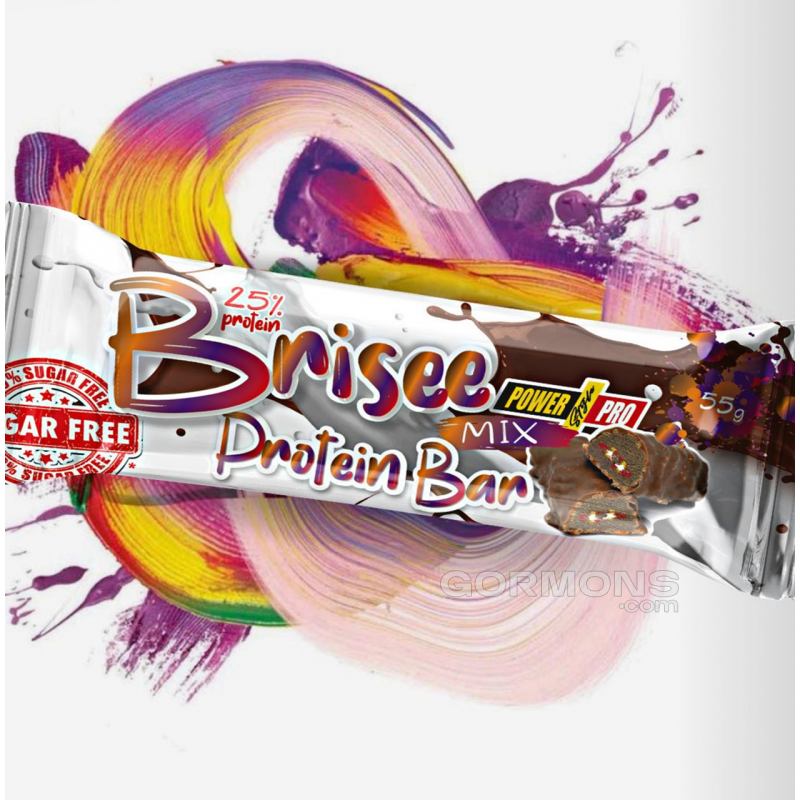 Протеїнові батончики Power Pro 25% Brisee bar супер мікс без цукру 20x55g