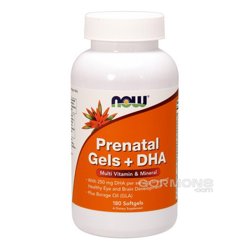 Вітаміни для жінок NOW Foods Prenatal Gels + DHA 180 softgel