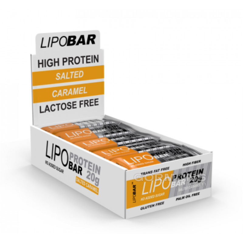 Протеїнові батончики без цукру LIPOBAR Lipo Protein Bar 20x50 g