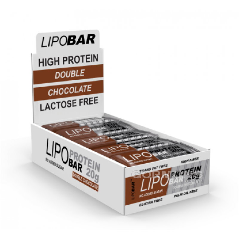 Протеїнові батончики без цукру LIPOBAR Lipo Protein Bar 20x50 g