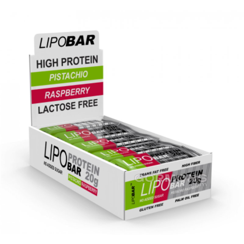 Протеїнові батончики без цукру LIPOBAR Lipo Protein Bar 20x50 g