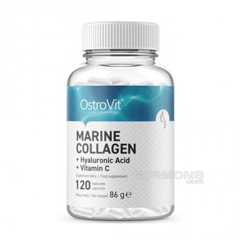 Морський коллаген гіалуронкою і вітаміном ц OstroVit Collagen Marine 120 caps